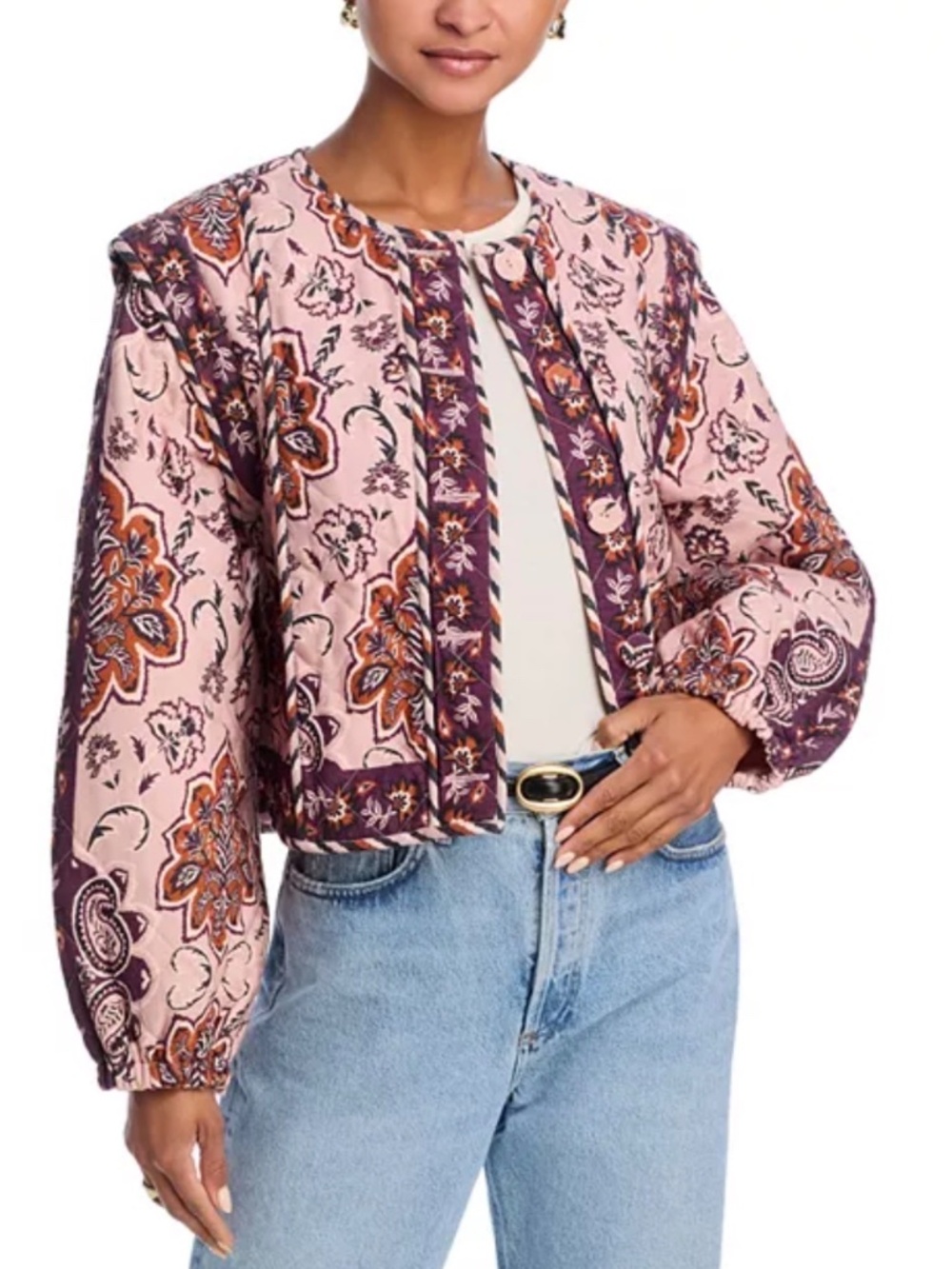 Farm Rio Glam Tapestry Quilted Jacket Size S